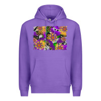 Purple mardi gras sunflower cowhide leopard and glitter background Premium Hoodie - Artiststas