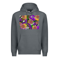 Rock mardi gras sunflower cowhide leopard and glitter background Premium Hoodie - Artiststas