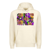 Sandshell mardi gras sunflower cowhide leopard and glitter background Premium Hoodie - Artiststas