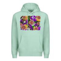 Seafoam mardi gras sunflower cowhide leopard and glitter background Premium Hoodie - Artiststas