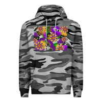 Slate Camo mardi gras sunflower cowhide leopard and glitter background Premium Hoodie - Artiststas