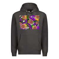 Smoke mardi gras sunflower cowhide leopard and glitter background Premium Hoodie - Artiststas