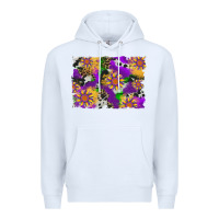 White mardi gras sunflower cowhide leopard and glitter background Premium Hoodie - Artiststas