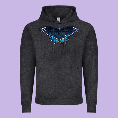 Black Swallowtail Butterfly Vintage Hoodie Designed By Lillyallendesigns