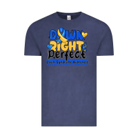 Vintage Denim down right perfect down syndrome awareness Vintage Tee - CowhideDigitalArt