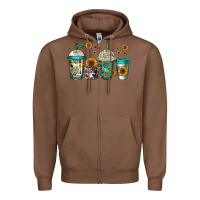 Chestnut sunflowers coffee cups Zipper Hoodie - Jasminsmagicworld