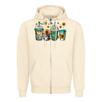 Sandshell sunflowers coffee cups Zipper Hoodie - Jasminsmagicworld