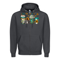 Smoke sunflowers coffee cups Zipper Hoodie - Jasminsmagicworld