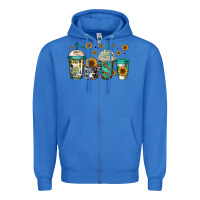 True Royal sunflowers coffee cups Zipper Hoodie - Jasminsmagicworld
