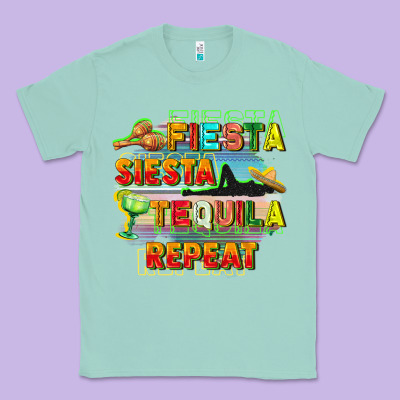Fiesta Siesta Tequila Repeat Classic Tee Designed By Fadigitalartstudio
