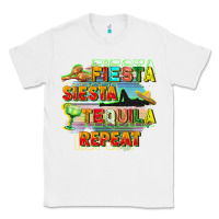 White Fiesta siesta tequila repeat Classic Tee - FaDigitalArtStudio