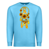 Ocean Blue childhood cancer awareness dreamcatcher Premium Sweatshirt - Jasminsmagicworld