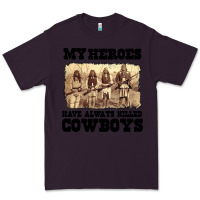 Plum my heroes have always killed cowboys retro Premium Tee - linhVisuals