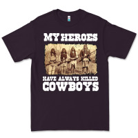 Plum my heroes have always killed cowboys retro Premium Tee - linhVisuals