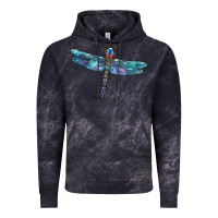 Cloud Black Blue Dragonfly Vintage Hoodie - LillyAllenDesigns
