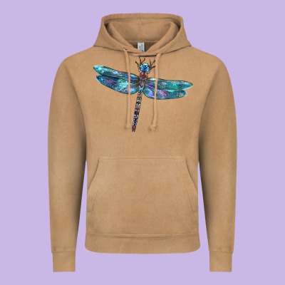 Blue Dragonfly Vintage Hoodie Designed By Lillyallendesigns