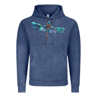 Vintage Denim Blue Dragonfly Vintage Hoodie - LillyAllenDesigns