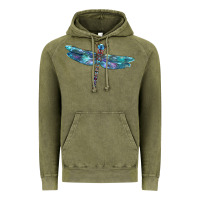 Vintage Olive Blue Dragonfly Vintage Hoodie - LillyAllenDesigns