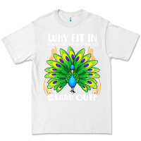 White peacock inspired beautiful color bird (3) Premium Tee - linhVisuals