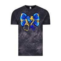 Cloud Black Down Syndrome Ribbon Vintage Tee - CowhideDigitalArt