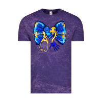 Cloud Purple Down Syndrome Ribbon Vintage Tee - CowhideDigitalArt