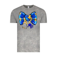 Cloud Rock Down Syndrome Ribbon Vintage Tee - CowhideDigitalArt