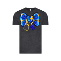 Vintage Black Down Syndrome Ribbon Vintage Tee - CowhideDigitalArt