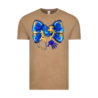 Vintage Coffee Down Syndrome Ribbon Vintage Tee - CowhideDigitalArt
