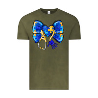 Vintage Olive Down Syndrome Ribbon Vintage Tee - CowhideDigitalArt