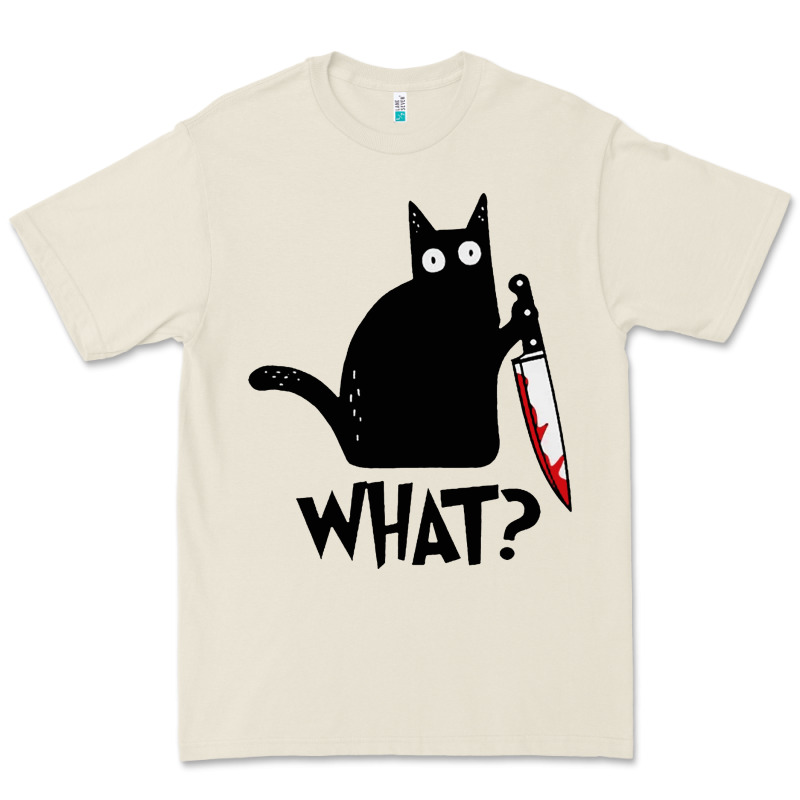 Halloween Cat With Knife What Premium Tee by linhVisuals | Teevron