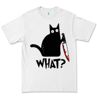 White Halloween Cat With Knife What Premium Tee - linhVisuals