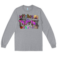 Heather Grey witches be trippin Long Sleeve Tee - CowhideDigitalArt