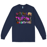 Navy witches be trippin Long Sleeve Tee - CowhideDigitalArt