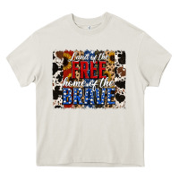 Cream land of the free  th of july brushstroke Heavy Core Tee - Jasminsmagicworld