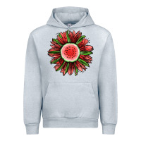 Heather Grey Watermelon Sunflower Urban Hoodie - Jasminsmagicworld