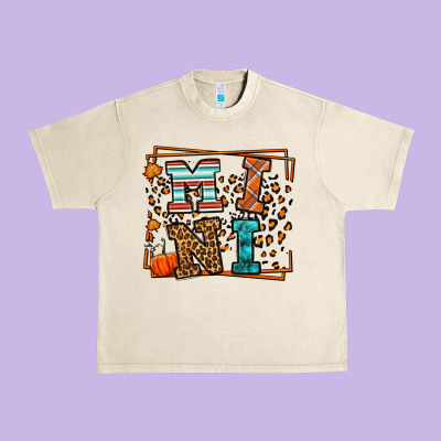 Fall Autumn Leopard Mini Urban Heavy Tee Designed By Lillyallendesigns