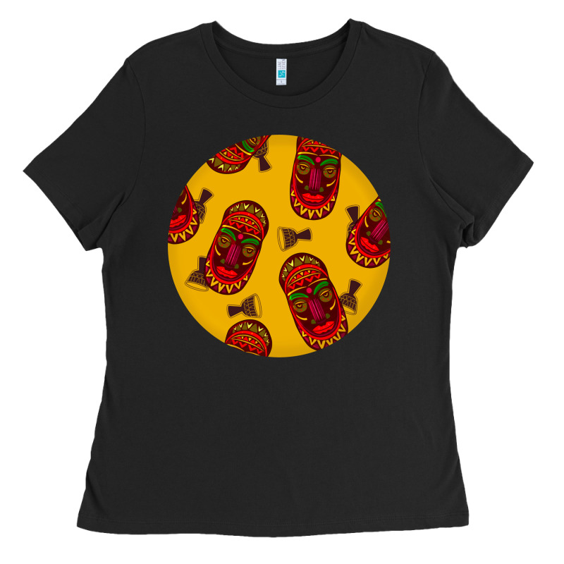 African Masks Round Earrings 5 Ladies Tee by BundleAndBundleShop | Teevron