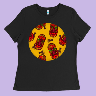African Masks Round Earrings 5 Ladies Tee Designed By Bundleandbundleshop