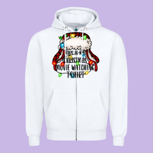 This Is My Christmas Movie Watching Zipper Hoodie Designed By Jasminsmagicworld