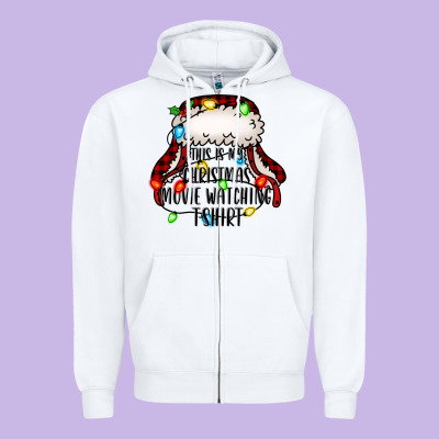 This Is My Christmas Movie Watching Zipper Hoodie Designed By Jasminsmagicworld