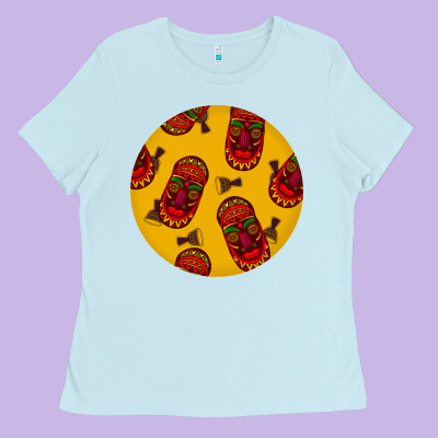 African Masks Round Earrings 5 Ladies Tee Designed By Bundleandbundleshop