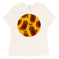 Bone african masks round earrings 5 Ladies Tee - BundleAndBundleShop