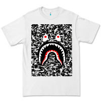 White Bape Shark Army Premium Tee - linhVisuals