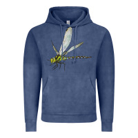 Vintage Denim Blue And Yellow Dragonfly Vintage Hoodie - LillyAllenDesigns