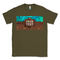 Army Green preview custom name turquoise stone leopard bull skull license plate Classic Tee - Artiststas