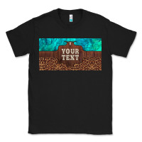 Preview Custom Name Turquoise Stone Leopard Bull Skull License Plate Classic Tee | Teevron
