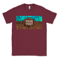 Burgundy preview custom name turquoise stone leopard bull skull license plate Classic Tee - Artiststas