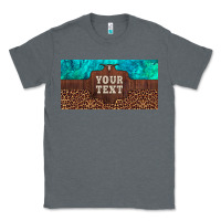 Charcoal Heather preview custom name turquoise stone leopard bull skull license plate Classic Tee - Artiststas