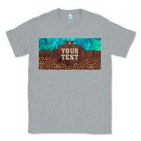 Heather Grey preview custom name turquoise stone leopard bull skull license plate Classic Tee - Artiststas