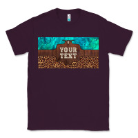 Plum preview custom name turquoise stone leopard bull skull license plate Classic Tee - Artiststas